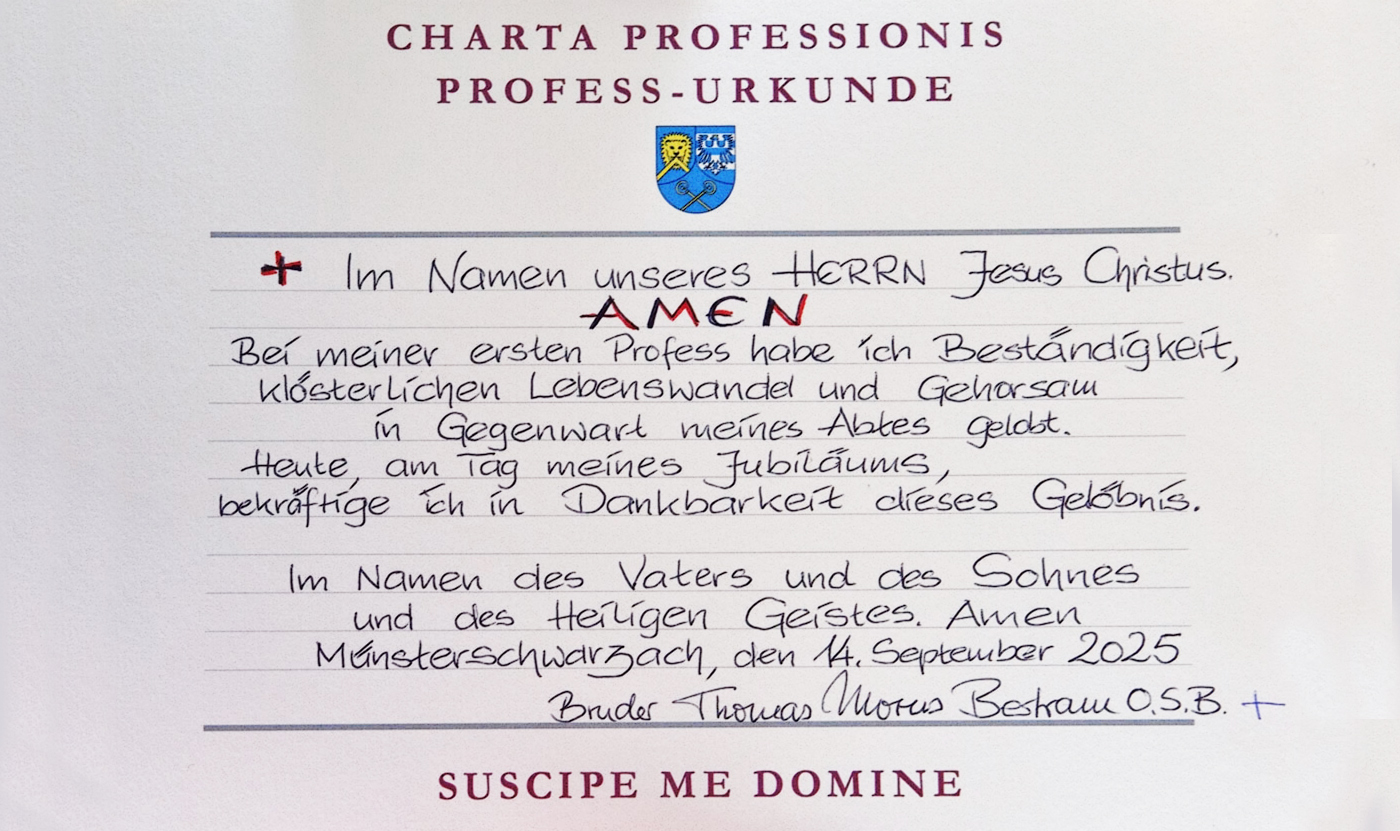 Professurkunde von Br. Thomas-Morus
