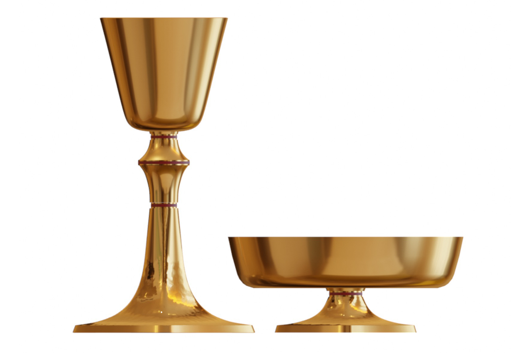 Kelch und Hostienschale in Gold