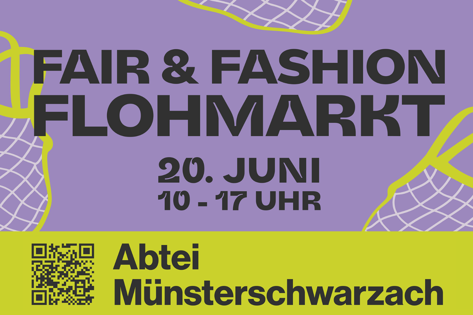Buntes Plakat zur Bewerbung des Flohmarkts