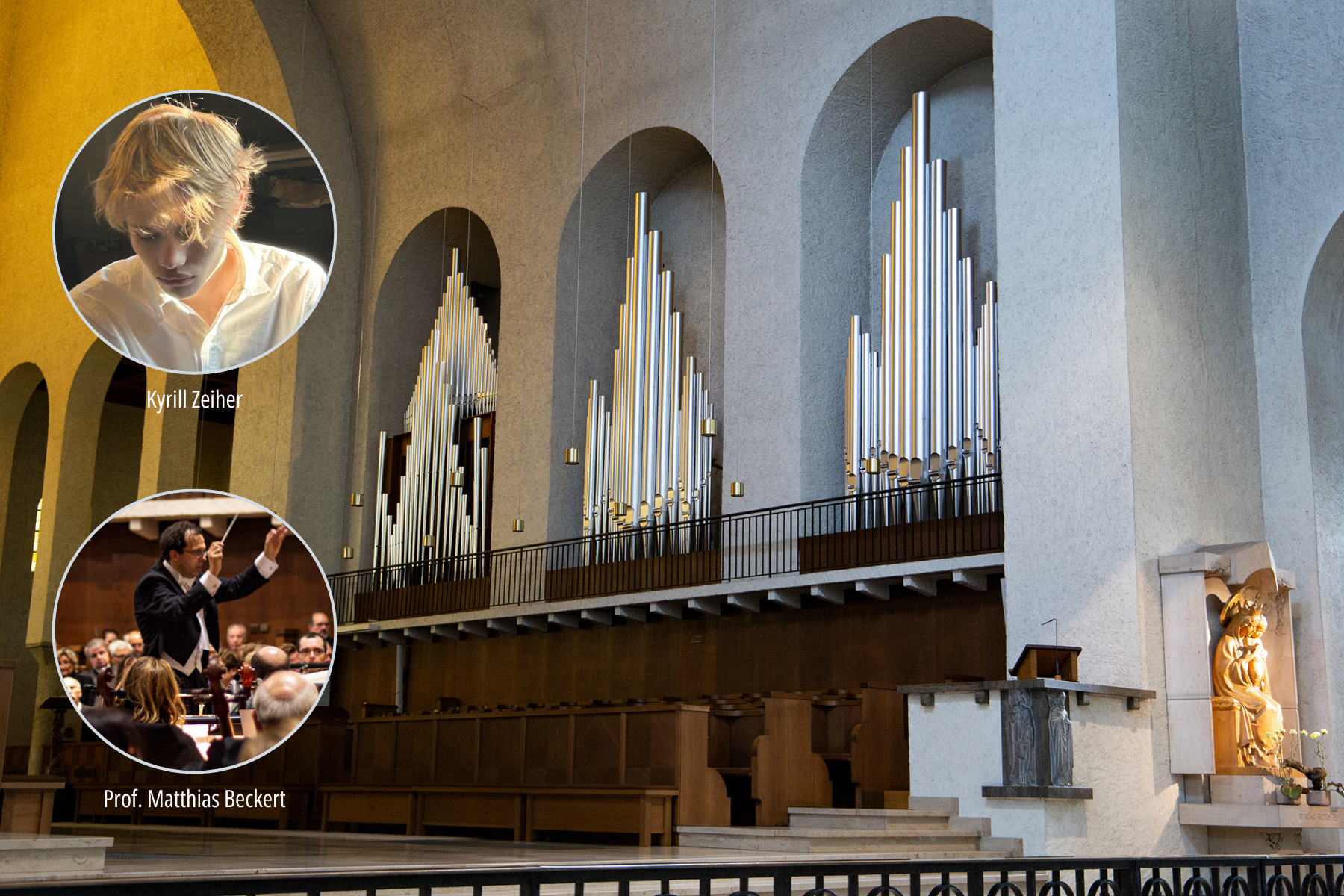 Blick auf die Orgel in der Abteikirche