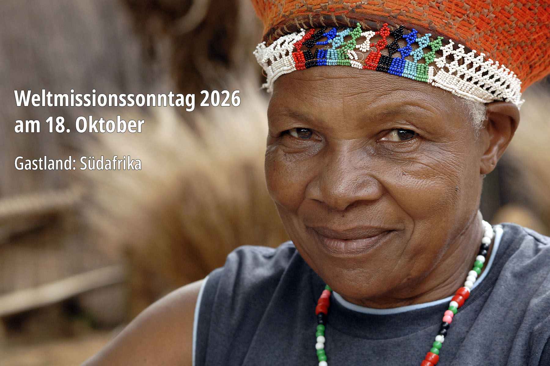 Zulufrau mit traditionellem Kopfschmuck