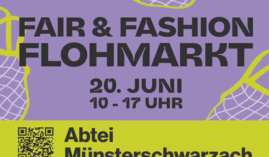 Buntes Plakat zur Bewerbung des Flohmarkts