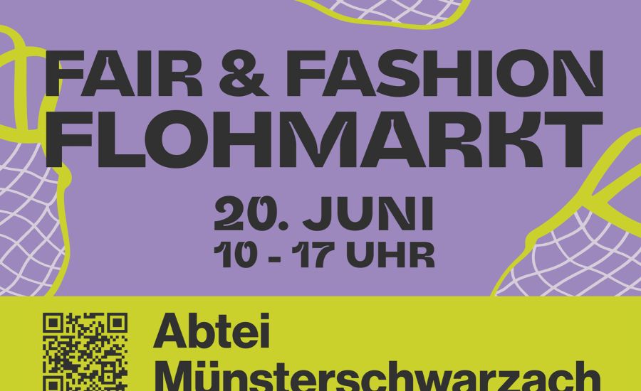 Buntes Plakat zur Bewerbung des Flohmarkts