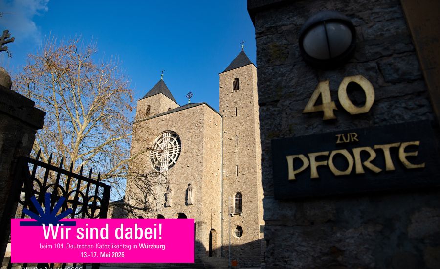 Blick auf die Abteikirche Münsterschwarzach
