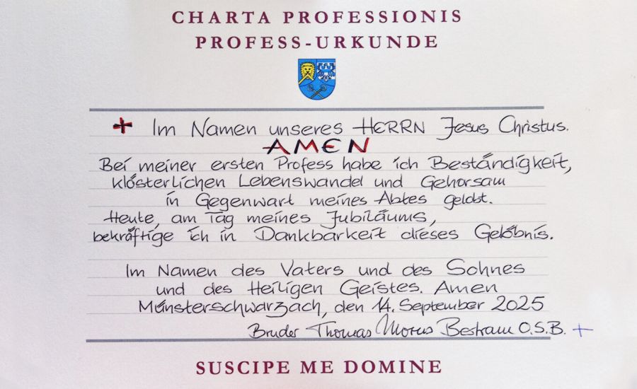 Professurkunde von Br. Thomas-Morus