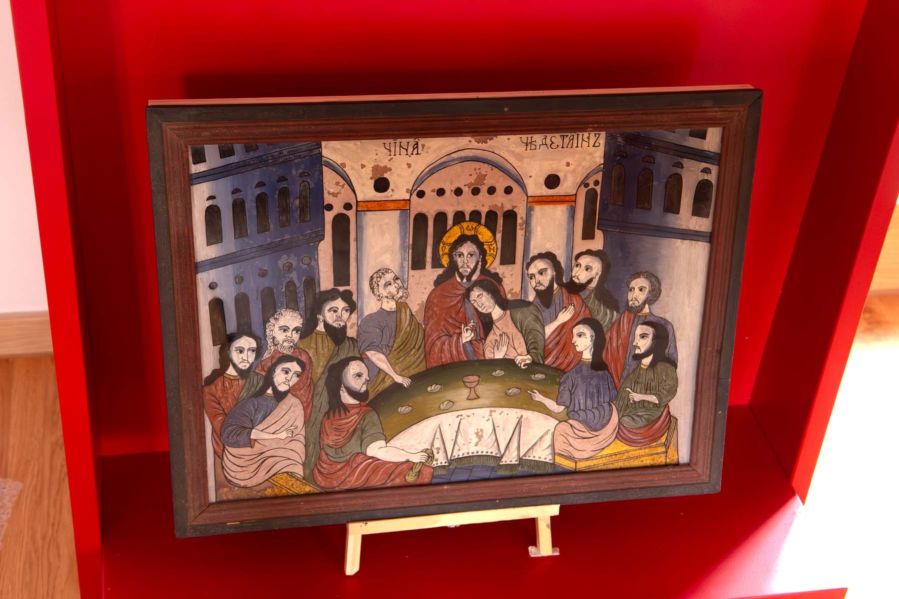 Glasikone zum letzten Abendmahl