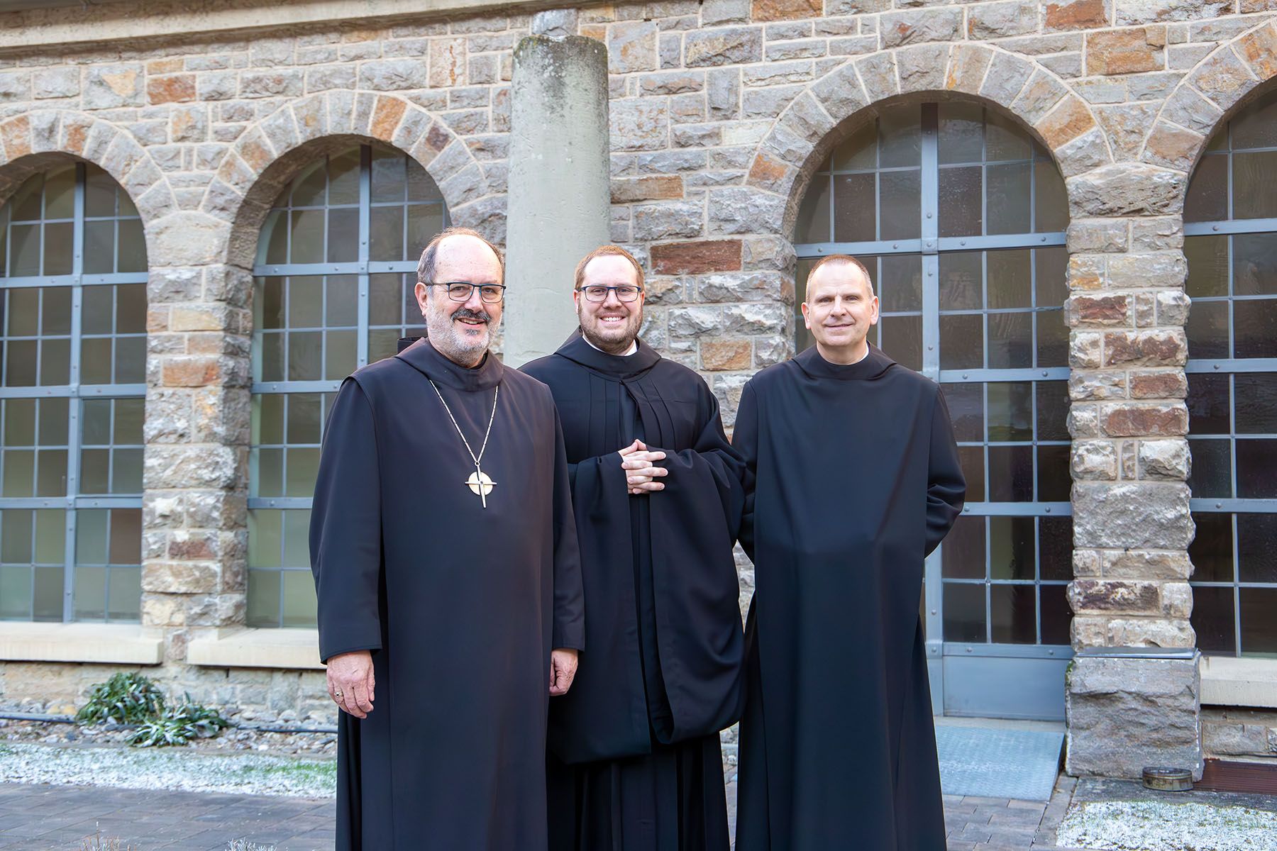 Abt Michael Reepen, Br. Jan Nepomuk und P. Frank Möhler