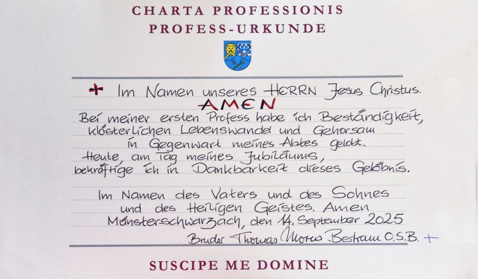 Professurkunde von Br. Thomas-Morus